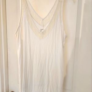 Torrid super soft lace trim off white tank